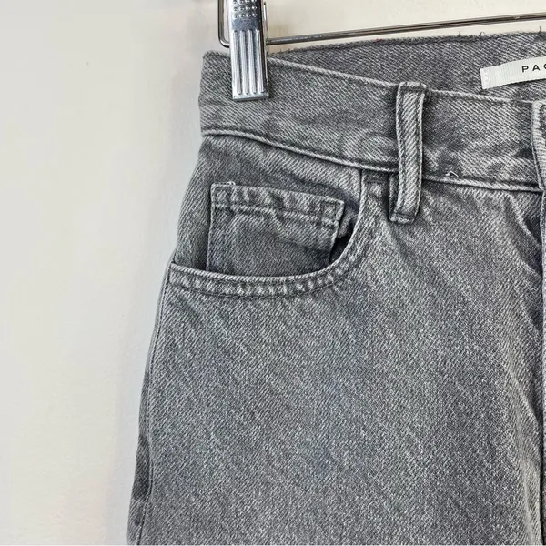 Pacsun Eco Gray High Waisted Straight Leg Button Fly Ankle Cropped Jeans 23 - Image 4