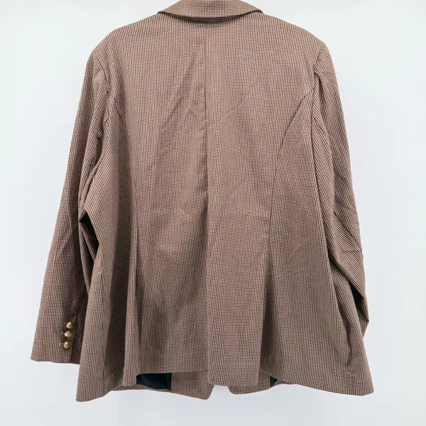 Lane Bryant The Bryant Blazer Brown Houndstooth Double Breasted Size 28 - Image 4