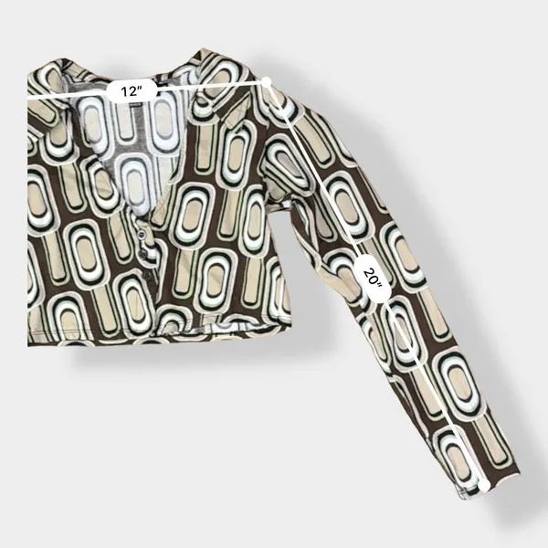 MOTEL Rocks Portia Crop Top in Retro Spot Brown‎ Size XS - Image 5