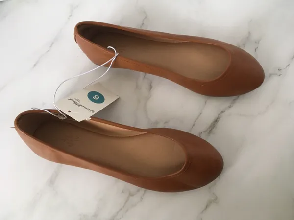 Ballet Flats, Size 6 Brown - Image 4