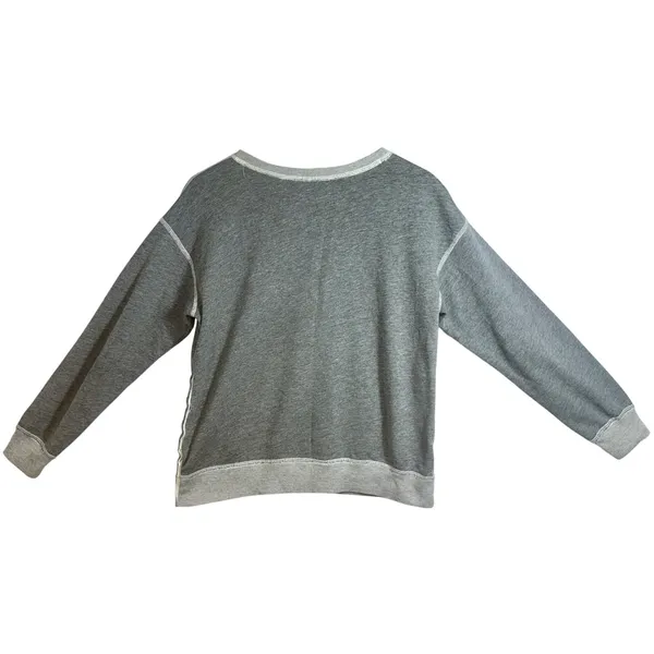 Abercrombie & Fitch Gray Colorblock Snap Side Pullover Sweatshirt Top Size Small - Image 2