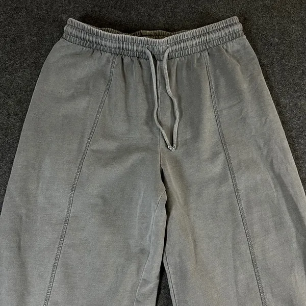 Lazy Sunday Women Grey Mineral Wash Wide Leg Pintuck Sweatpants Size M - Image 9