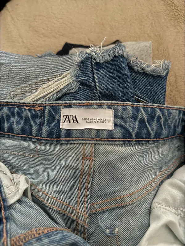 Zara Ripped Long Denim Jeans - Image 5