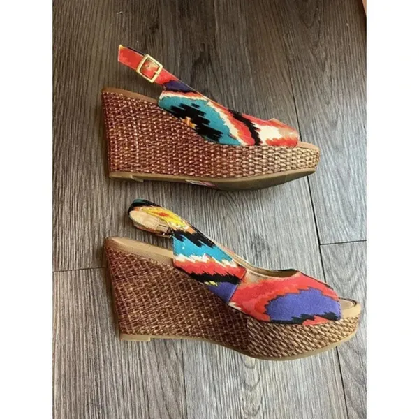 Mootsies Tootsies moliker women's size 6 M wedges woven‎ heels - Image 6