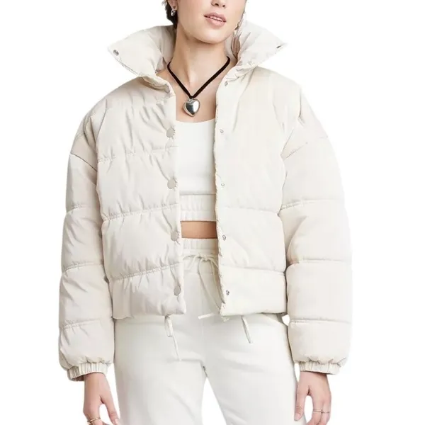 Wild Fable Iridescent Shine Duvet Puffer Jacket Womens M Y2K‎ Blue - Image 2