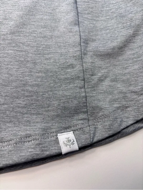 Lady Hagen Sleeveless Collared Tank - Heather Gray - Image 3