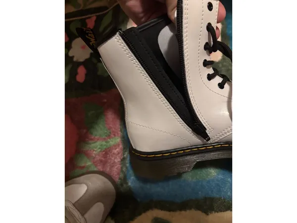 Dr. Martens White Leather Combat Boots Size 6 US / 37 EU - Image 7