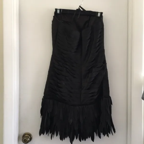 • WHBM • Strapless satin fringe flapper dress size 4 - Image 3