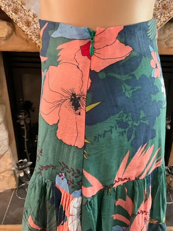 NWT $250.00 mare mare Alyssa Floral Midi Skirt by Free People - Image 8