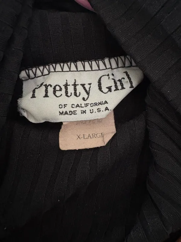Vintage 90’s Pretty Girl Y2K Black Ribbed Turtleneck Sweater Women’s Size XL - Image 2