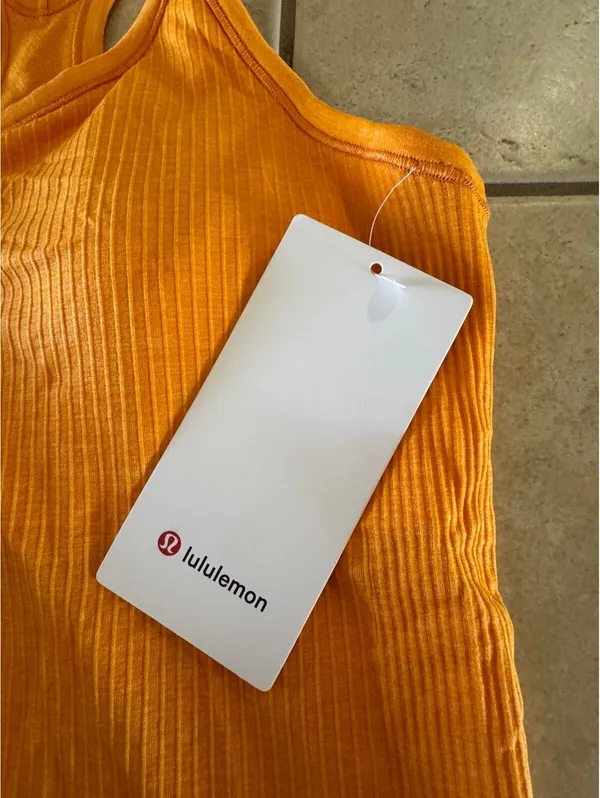 Lululemon Ebb To Street Tank Padded Citrus Sizzle Tone Size 10 NWT - Image 3