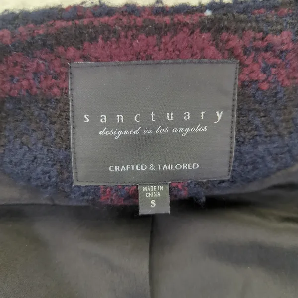 Sanctuary Women's Plaid‎ Sleeveless Vest Jacket Size Small Tweed - Image 3