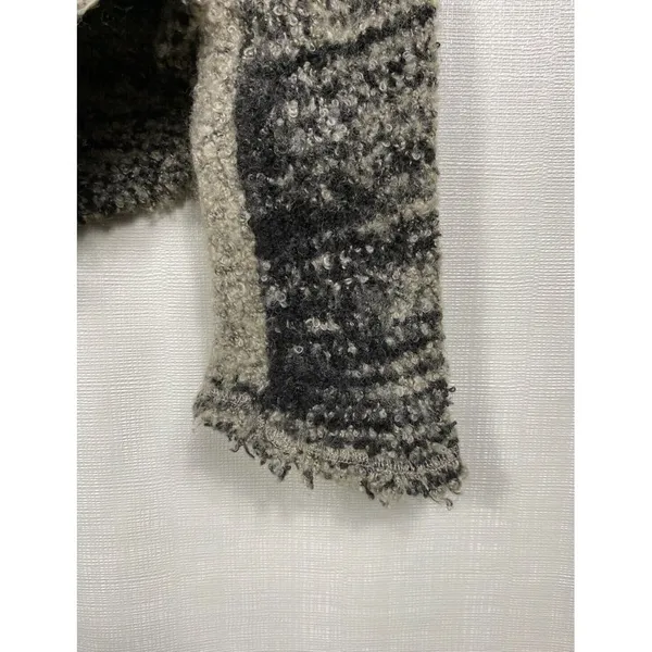 Free People Double Breasted Sweater‎ Sz S Zebra Chunky Knit Wool Blend Cardigan - Image 6
