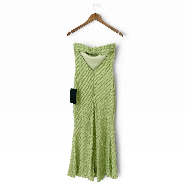 Lulus Faelyn Light Green Strapless Ruffled Midi Dress size Small NWT - Image 4