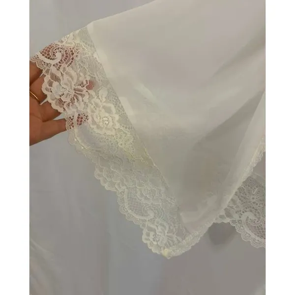 In Bloom by Jonquil white sheer lace chiffon kimono robe sz. L - Image 5