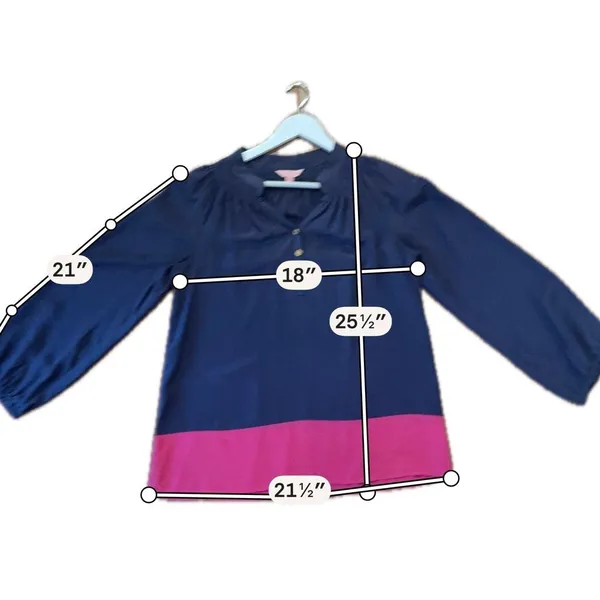 Lilly Pulitzer 100% silk colorblock Elsa blouse size small - Image 7