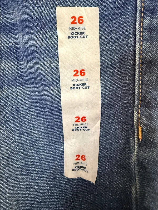 Old Navy Women’s Jeans Size 26 Kicker Boot Cut Mid Rise Stretch Blue Denim NWT - Image 3