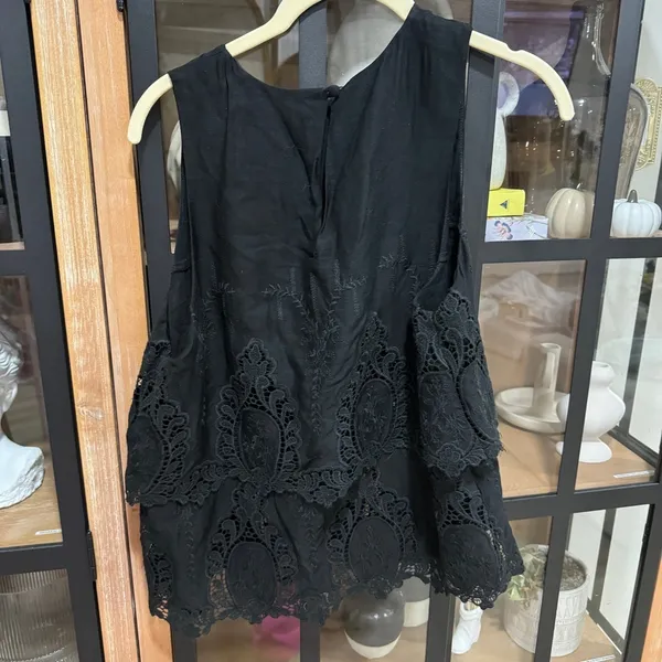 The Jetset diaries eyelet embroidered tank top blouse layered lace round swing - Image 2