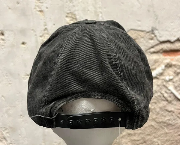 Biker Blues Black Denim Embroidered Adjustable Baseball Cap Hat - Image 2