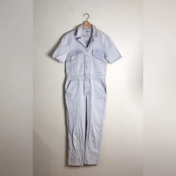 Faherty Blythe Jumpsuit Coverall Light Indigo Wash Denim‎ size xs - Image 3
