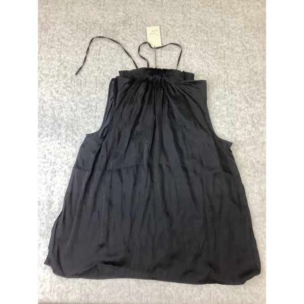 A New Day Womens‎ Black Satin Halter Neck Tie Back Tank Top Large NWT 564266 - Image 5