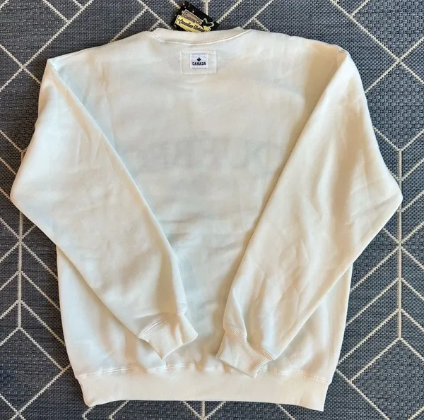 Canadian Vintage Clothing Co Quebec Est 1608 Cream Sweatshirt Medium NWT - Image 2