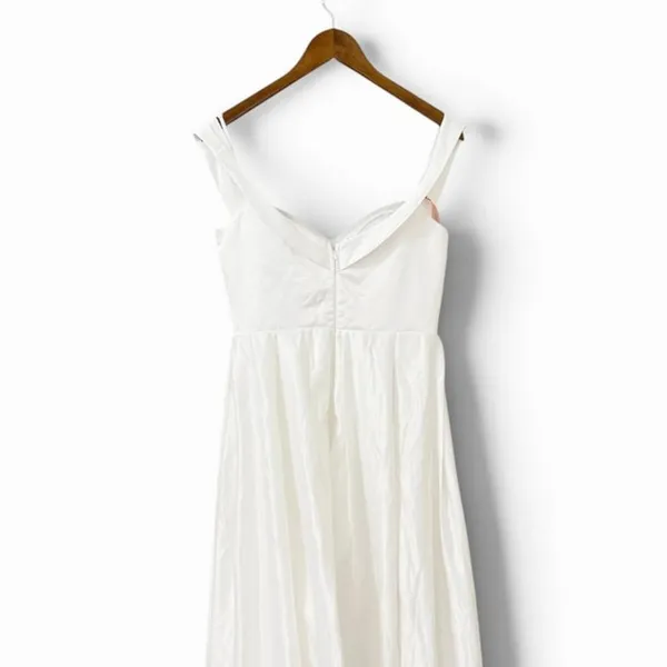 Lulus Extraordinary Vow White Off-the-Shoulder Maxi Dress with Pockets size L - Image 7