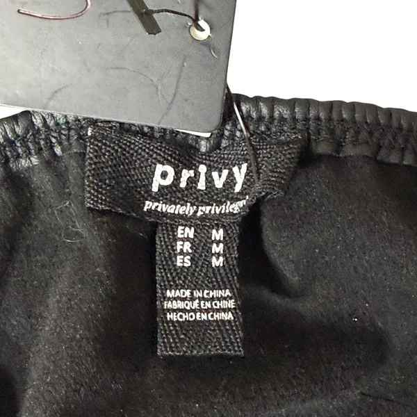 Privy Black Faux Leather Corset Bustier Top PT40387N Medium NWT - Image 4