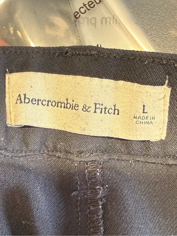 Abercrombie & Fitch Women's Black Tailored Wide-Leg Trouser Pants‎ Size Large - Image 4