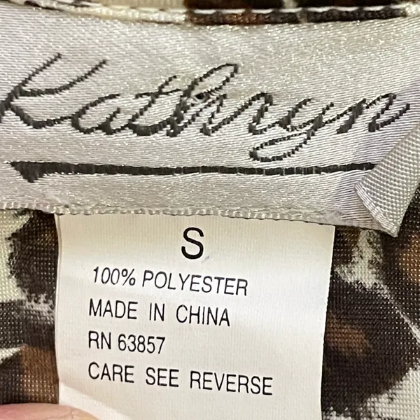 NWT Vintage Y2K Kathryn Leopard Camisole Top Tan Black Ivory Wet Pink Trim Small - Image 10
