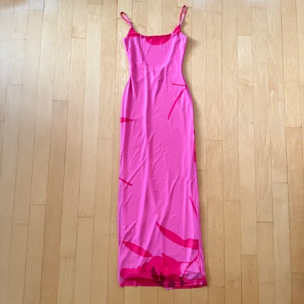 Princess Polly Knox hot pink floral maxi dress with low back detail - Image 4