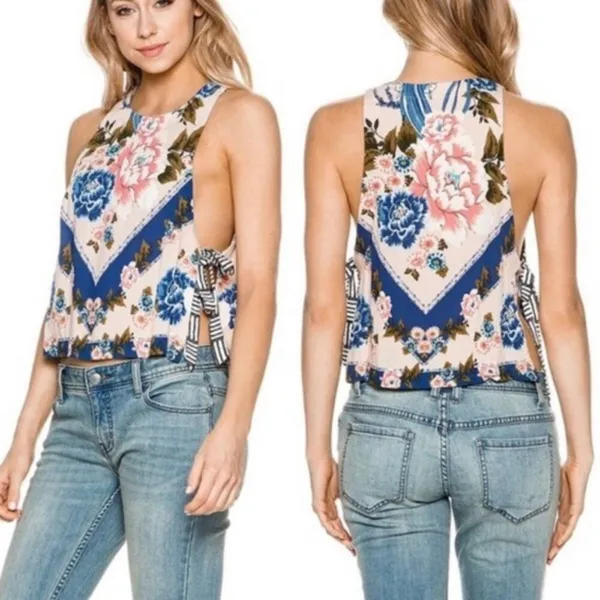 Free People This Sweet Love Floral Top - Pink - Small - Image 8