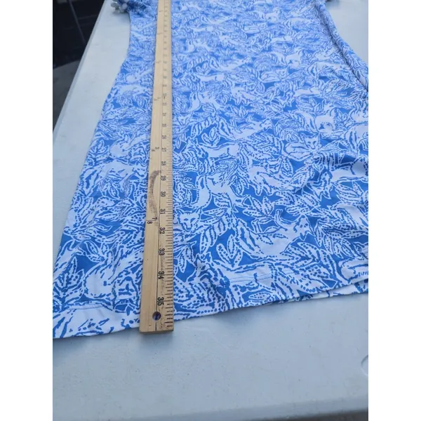 Lilly pulitzer lissie 100% pima cotton pom pom dress blue white foxes sz M - Image 8