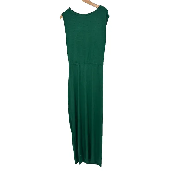 Halara Green Bodycon Cut Out Dress SIZE‎ XL Ruched Drawstring Slit Maxi Sexy - Image 6