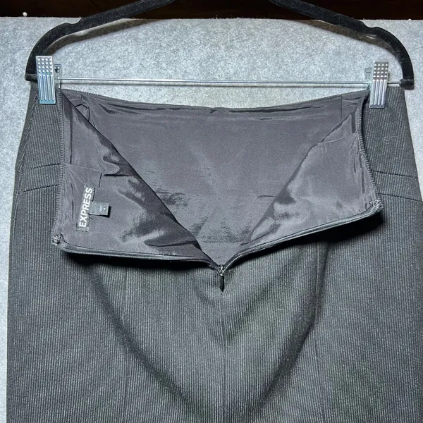 Express Womens Gray Pinstripe‎ Pencil Skirt Size 6 Career Office Stretch Lined - Image 7