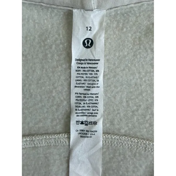 Lululemon Scuba Full Zip Cropped Hoodie Bone Off White Jacket‎ - Image 4