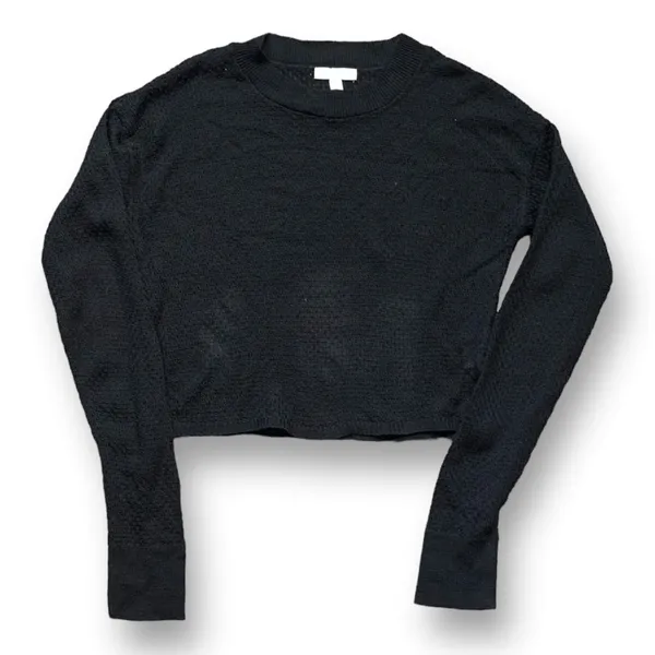 Nordstrom Abound Black Open Weave Neutral Pullover‎ Knit Cropped Sweater Minimal - Image 2