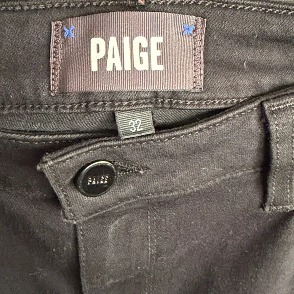 PAIGE Verdugo Crop Black Jeans Pants Size 32‎ - Image 3