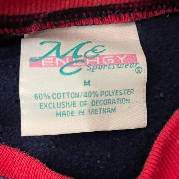 VTG Grandma Sweatshirt M Navy Double Collar Grandkids‎ Embroidered 90s Crewneck - Image 3