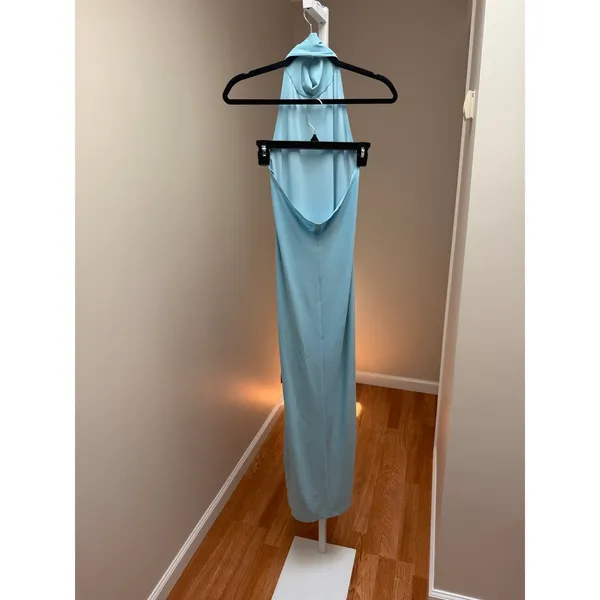 Norma Kamali Halter Turtle Neck Side Slit Gown XS - Image 7