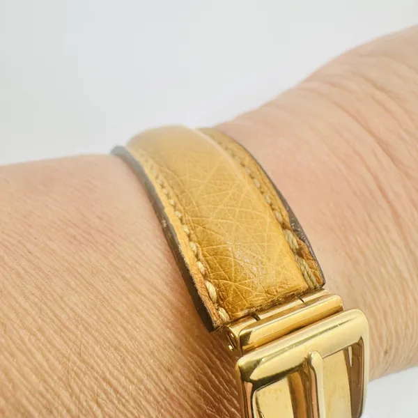 Gucci Brown Gold Belt Motif Leather Fashion Bracelet Jewelry Italian Designer - Image 3