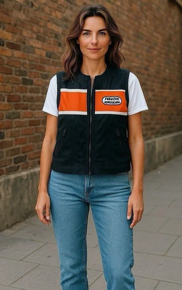 *Harley Davidson Womens Vest Size XS Black Racing Zip Motorcycle Biker Nylon - Image 10