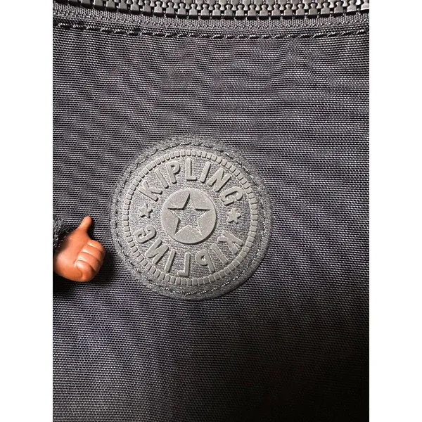 Kipling Black Nylon Crossbody Bag with Monkey Keychain - Image 3