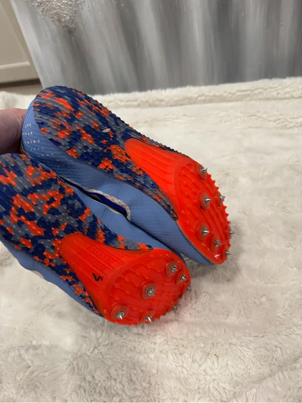Nike Women’s Zoom Rival S8 Chalk Blue Hyper Orange Track Shoes - Image 7