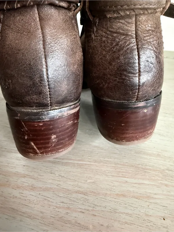 UGG Australia Krewe Motorcycle Leather Ankle Boots 29013G Brown Leather Size 7 - Image 10