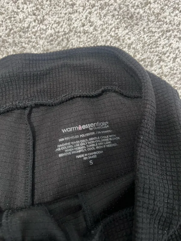 Warm Essentials by CuddlDuds Women's Black Ribbed Athletic Joggers - Image 3