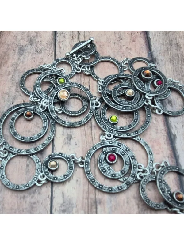 Brighton 36" TOWNSEND Silver Plated Stations and Crystal Long Statement Necklace - Image 7