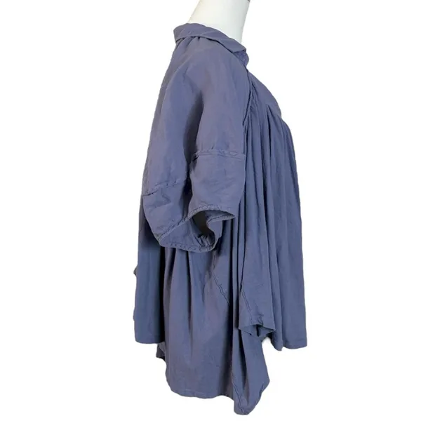 Free People Bohemian Billowy Oversized Sunray Babydoll Top Blue Granite XL - Image 8