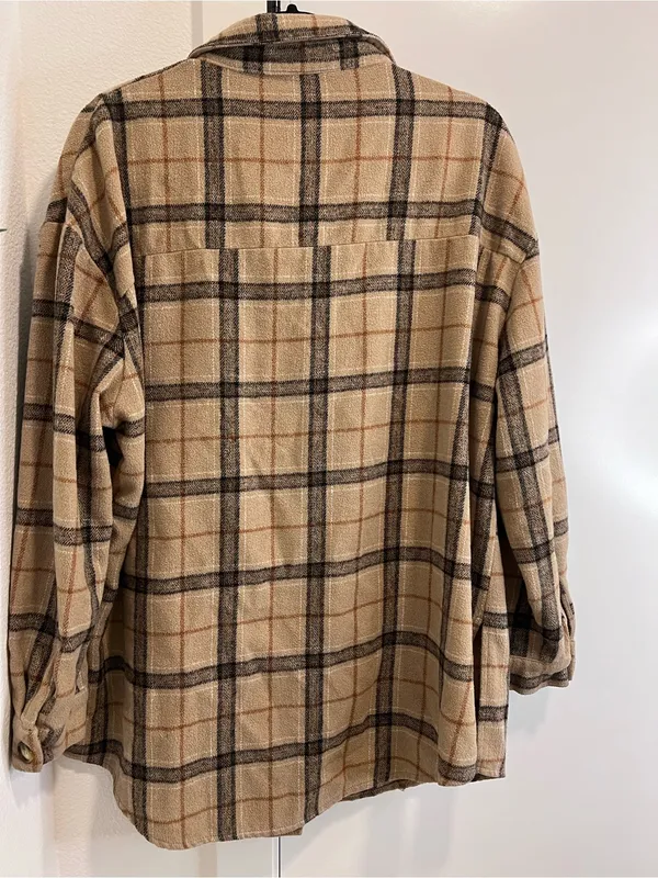 Missguided brown Flannel shacket - Image 6