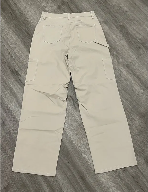 Tan High Waisted Cargo Pants Size L - Image 3